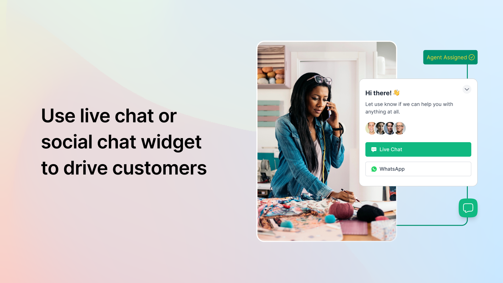 Live chat social widget