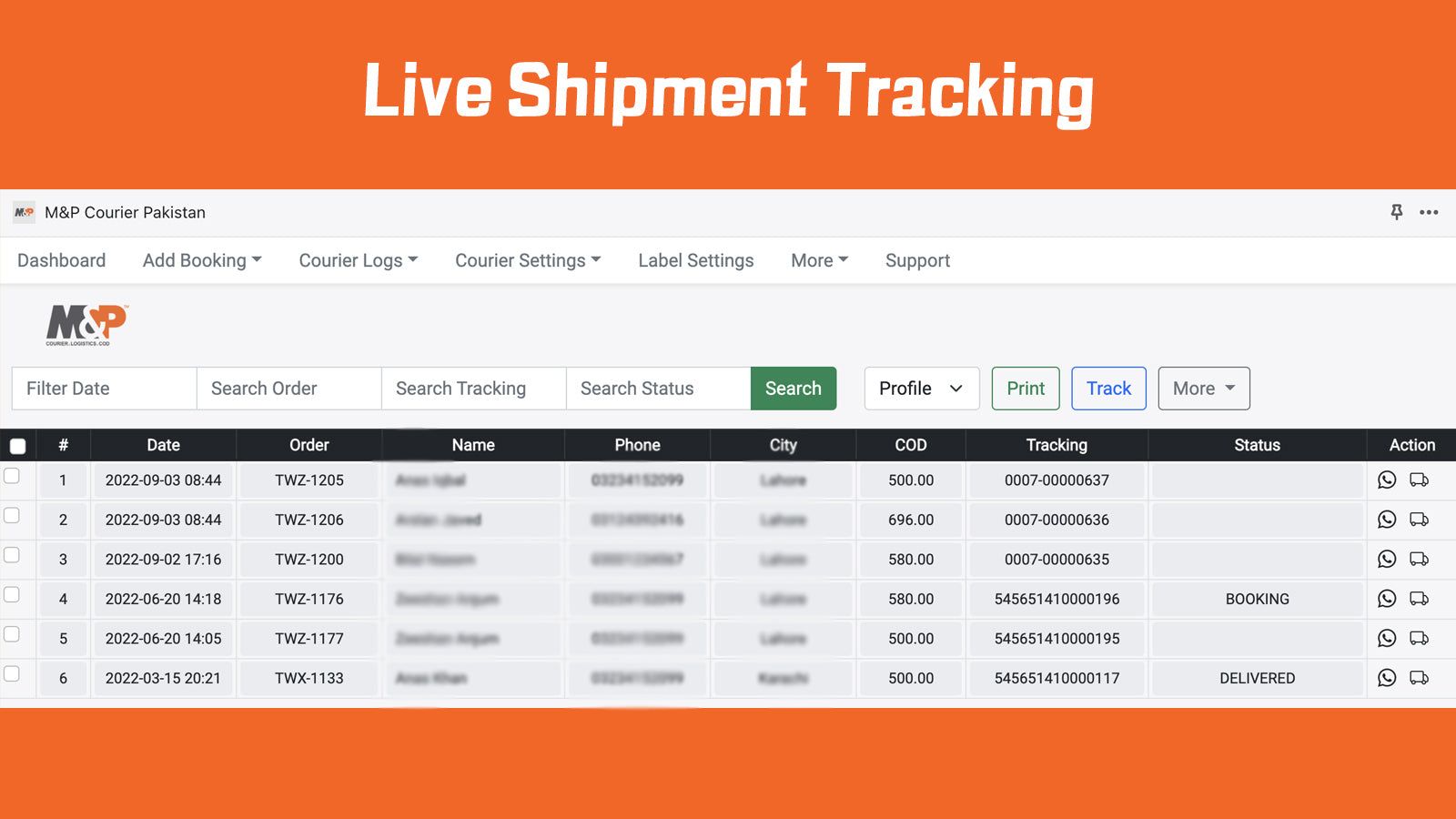 Live Shipment Tracking