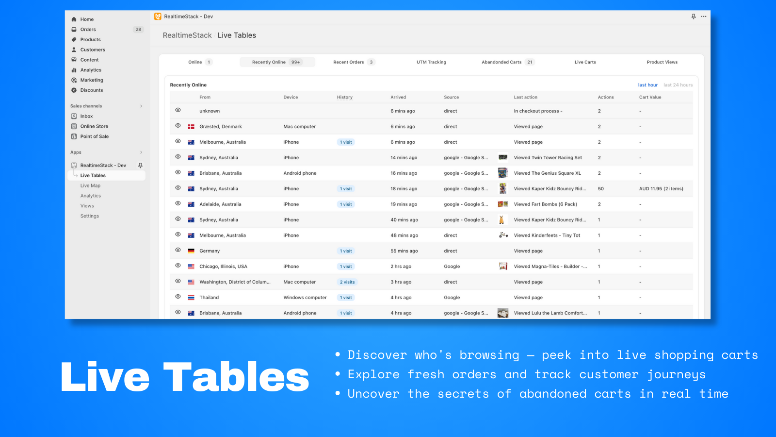 live tables