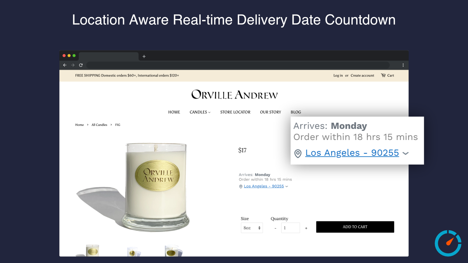 lLocation Aware Real-time Delivery Date Countdown