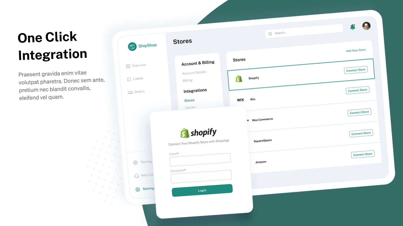Login in with your Shopify credentials to connect your store!
