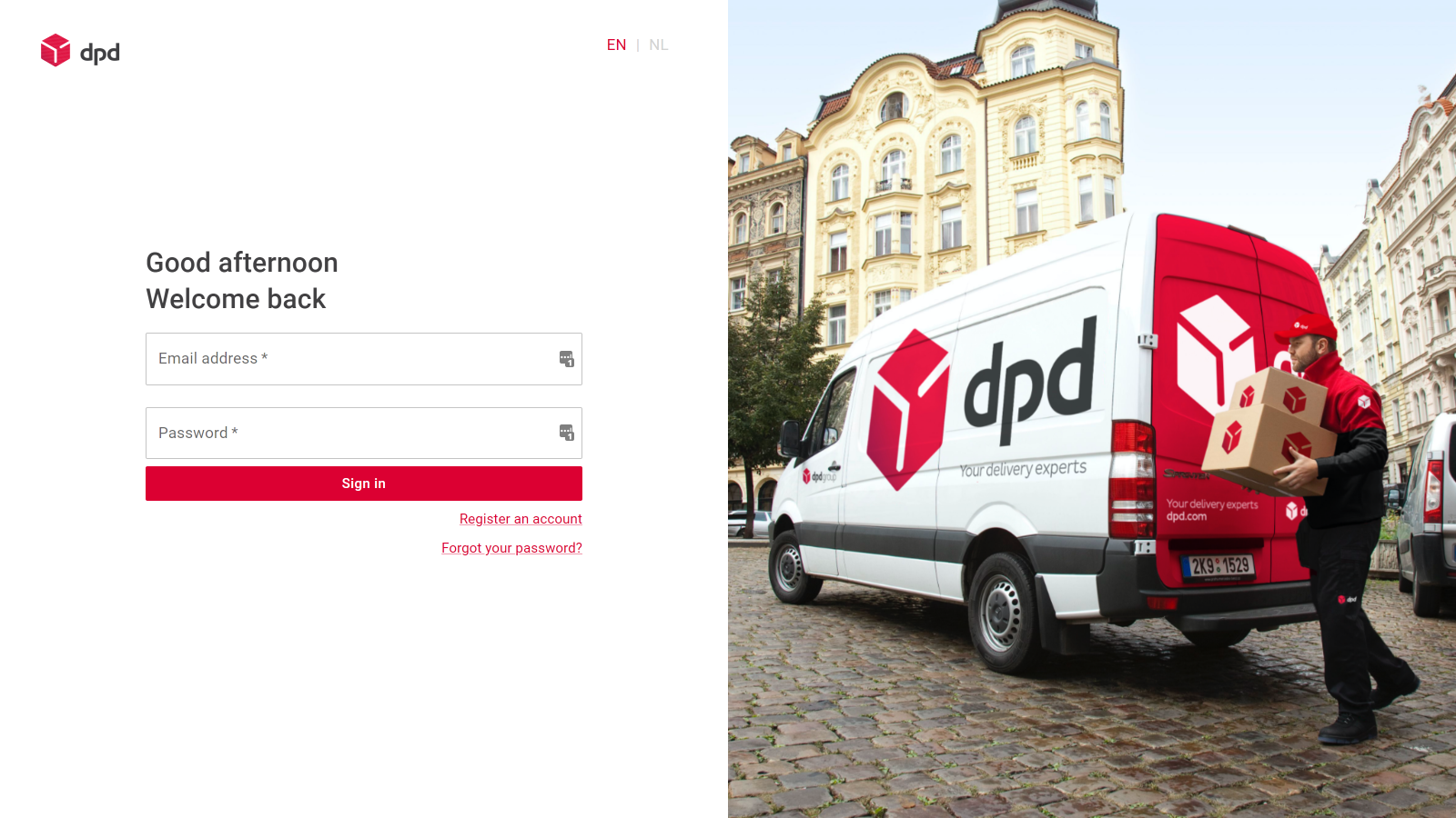 Login to easily manage your DPD shipments.