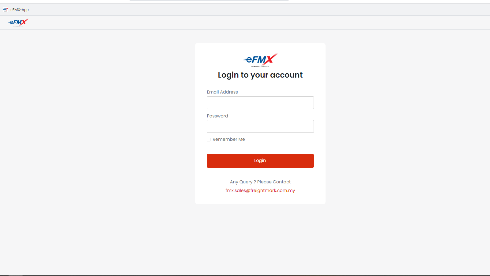 login with eFMX credentials