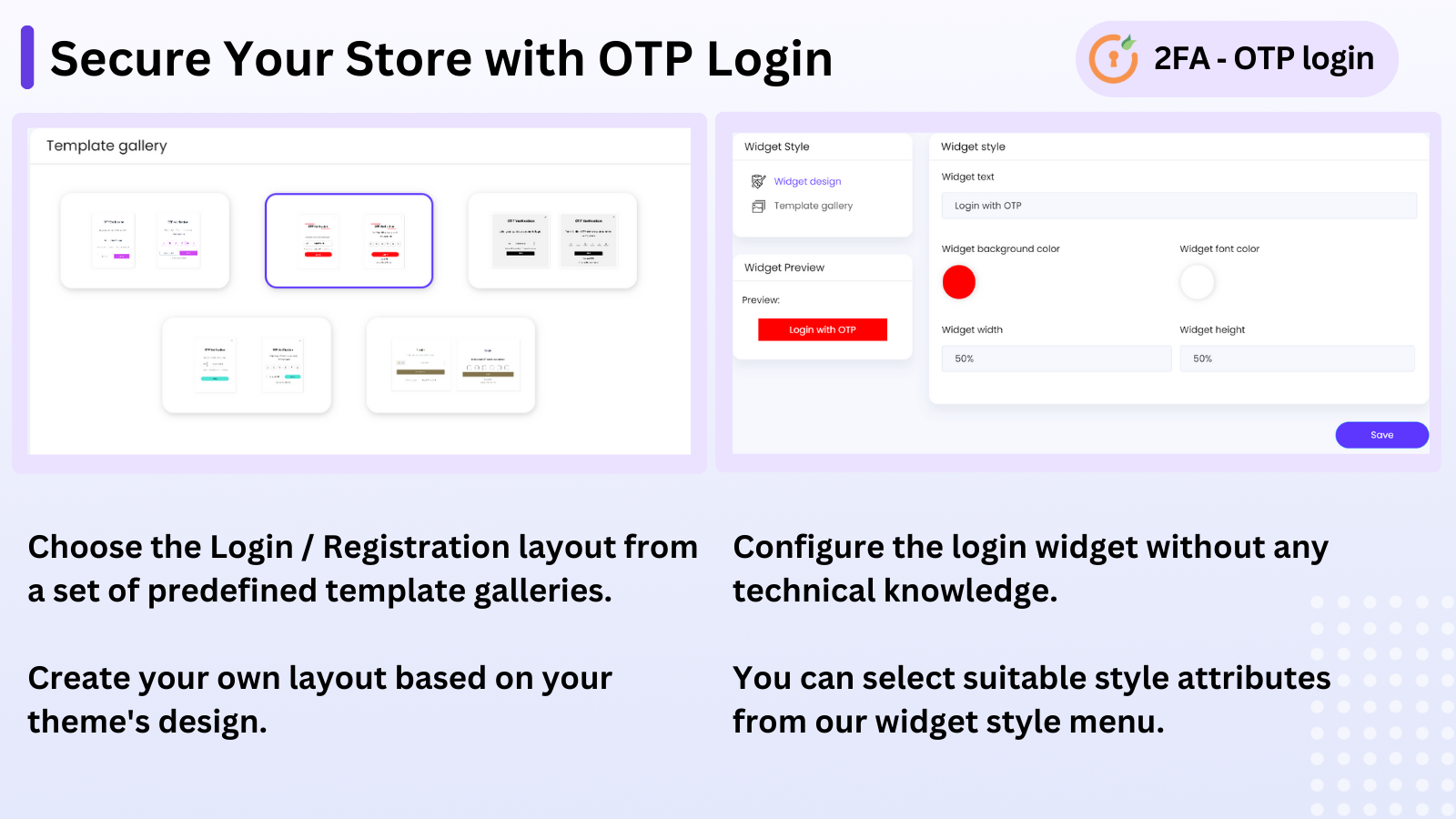 Login With OTP - Use predefined templates for OTP Login