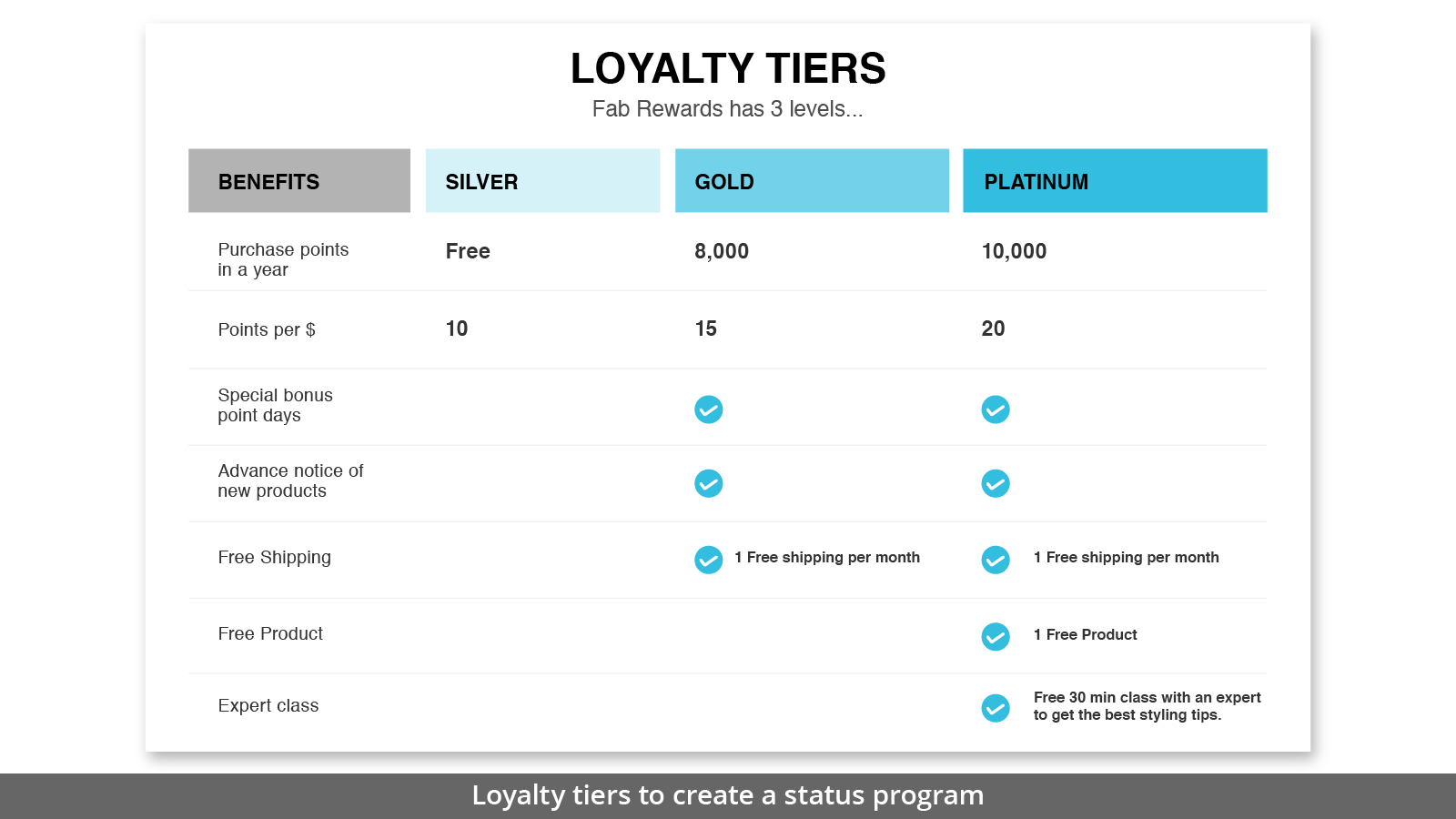 LOYALTY TIERS TO CREATE A STATUS PROGRAM
