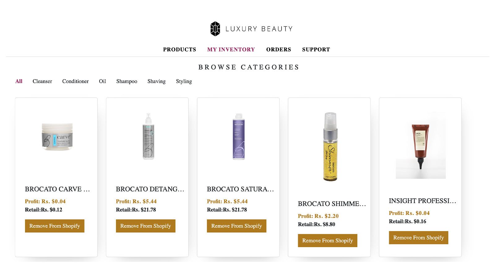Luxury Beauty Inventory management
