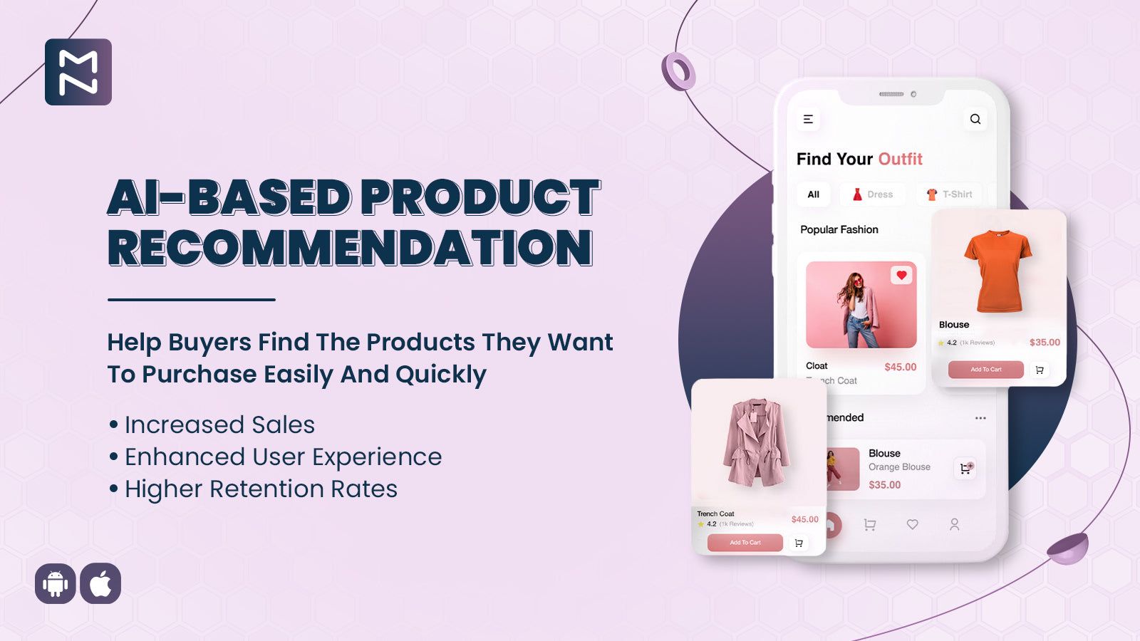Magenative Shopify Mobile App AI based product recommendation