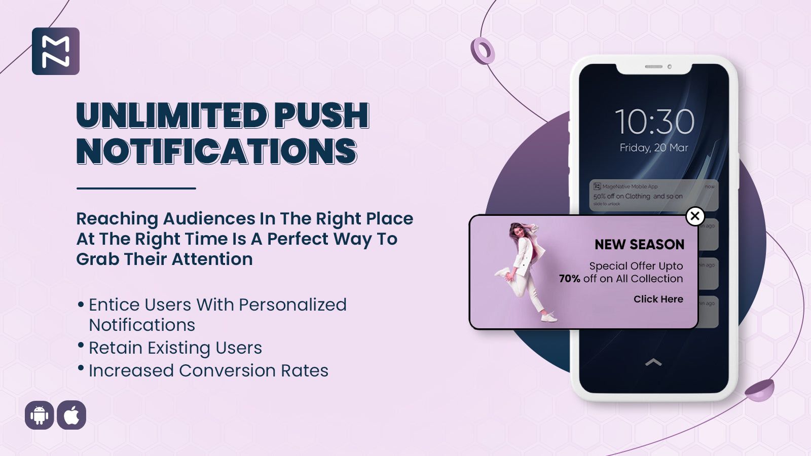 Magenative Shopify Mobile App Personalised Push notifications