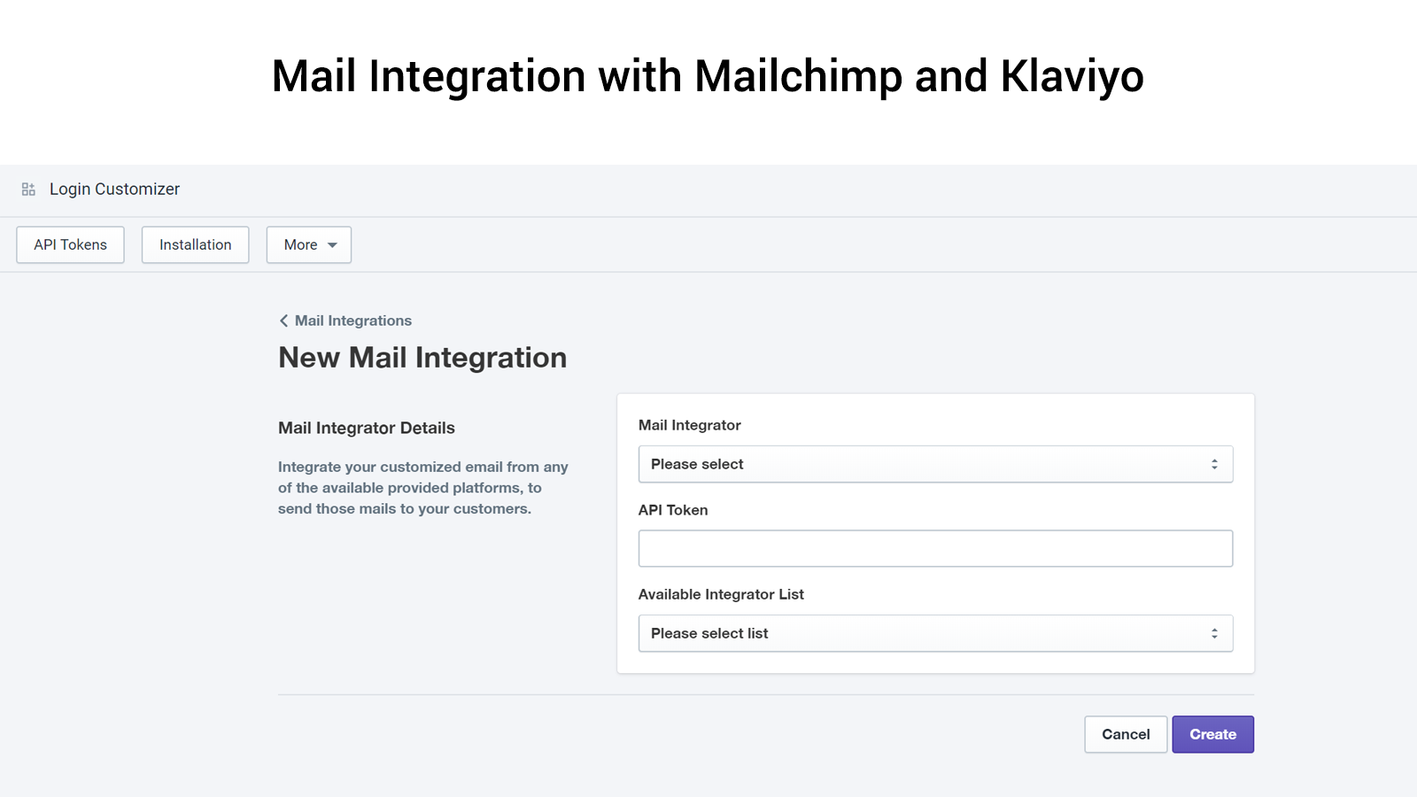 Mailchimp and klaviyo Integration