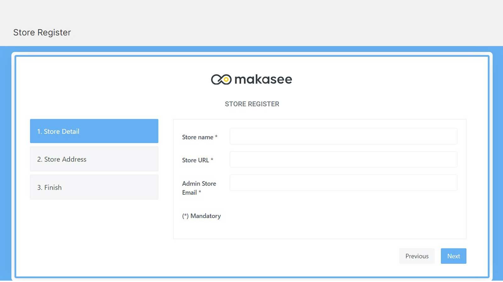 Makasee app - registration