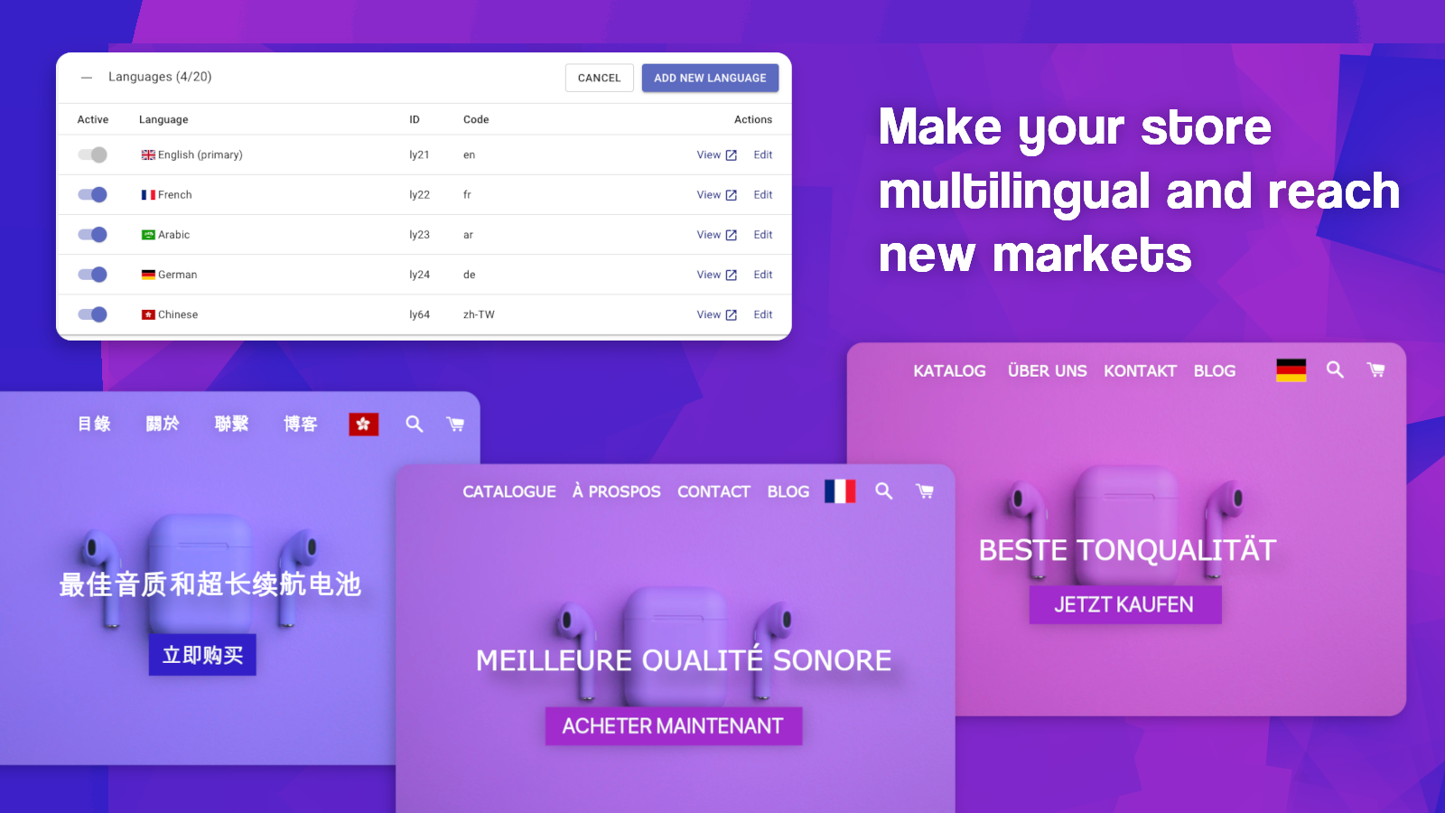 Make your store multilingual and reach new markets