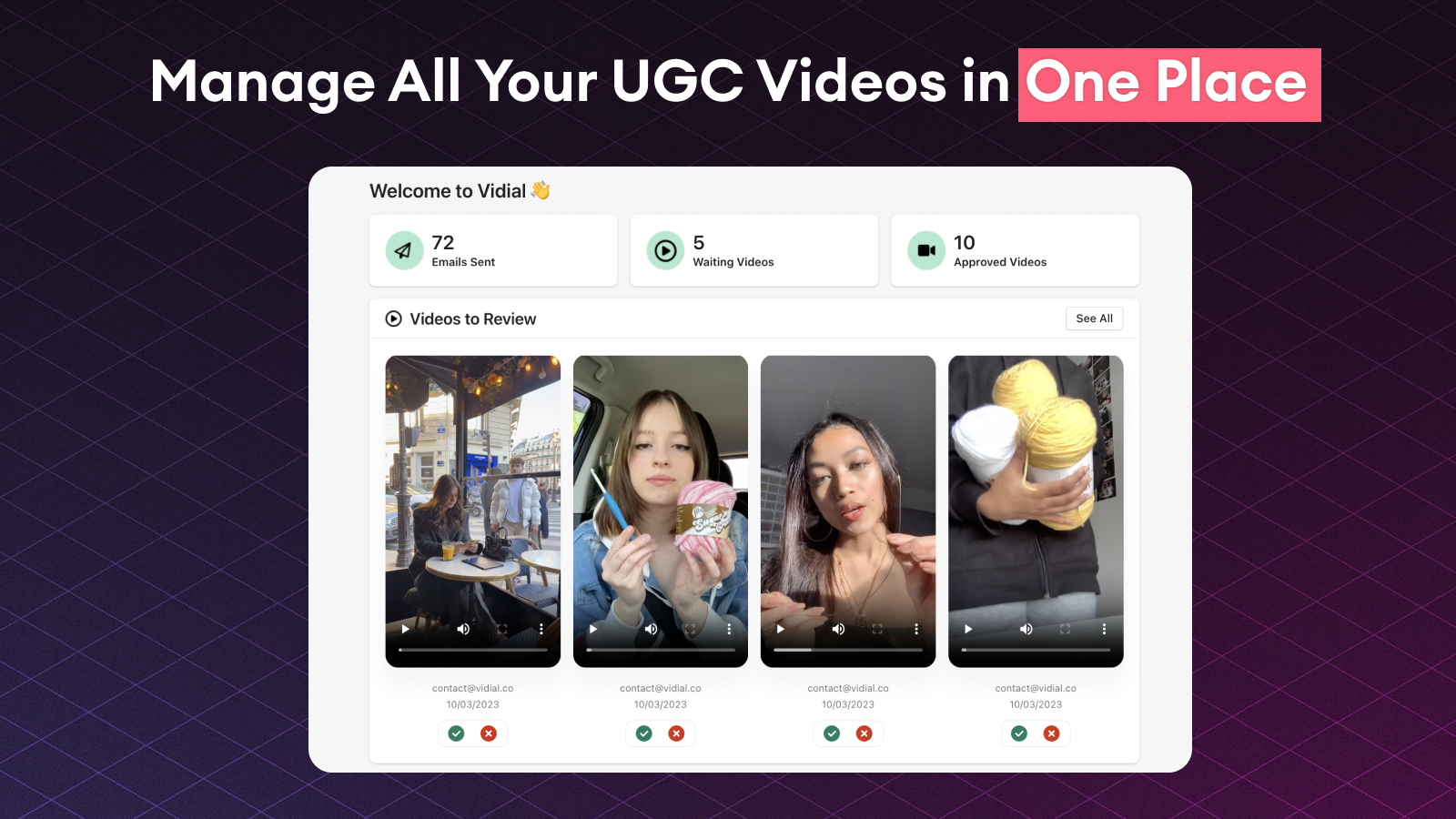 Manage all your videos in one place