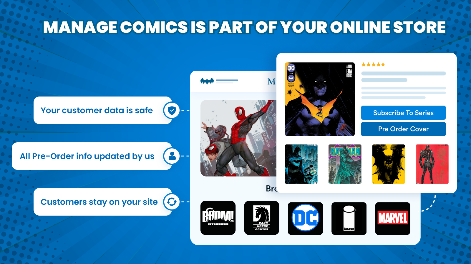 Manage Comics is part of your online store.
