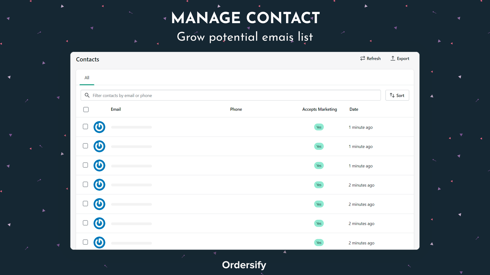 Manage contact