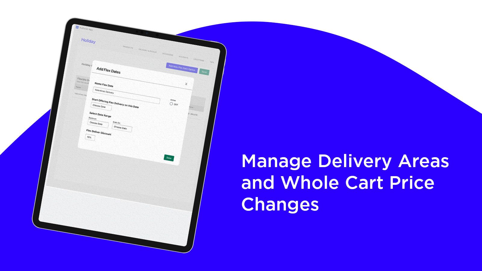 Manage Delivery areas and whole cart price changes