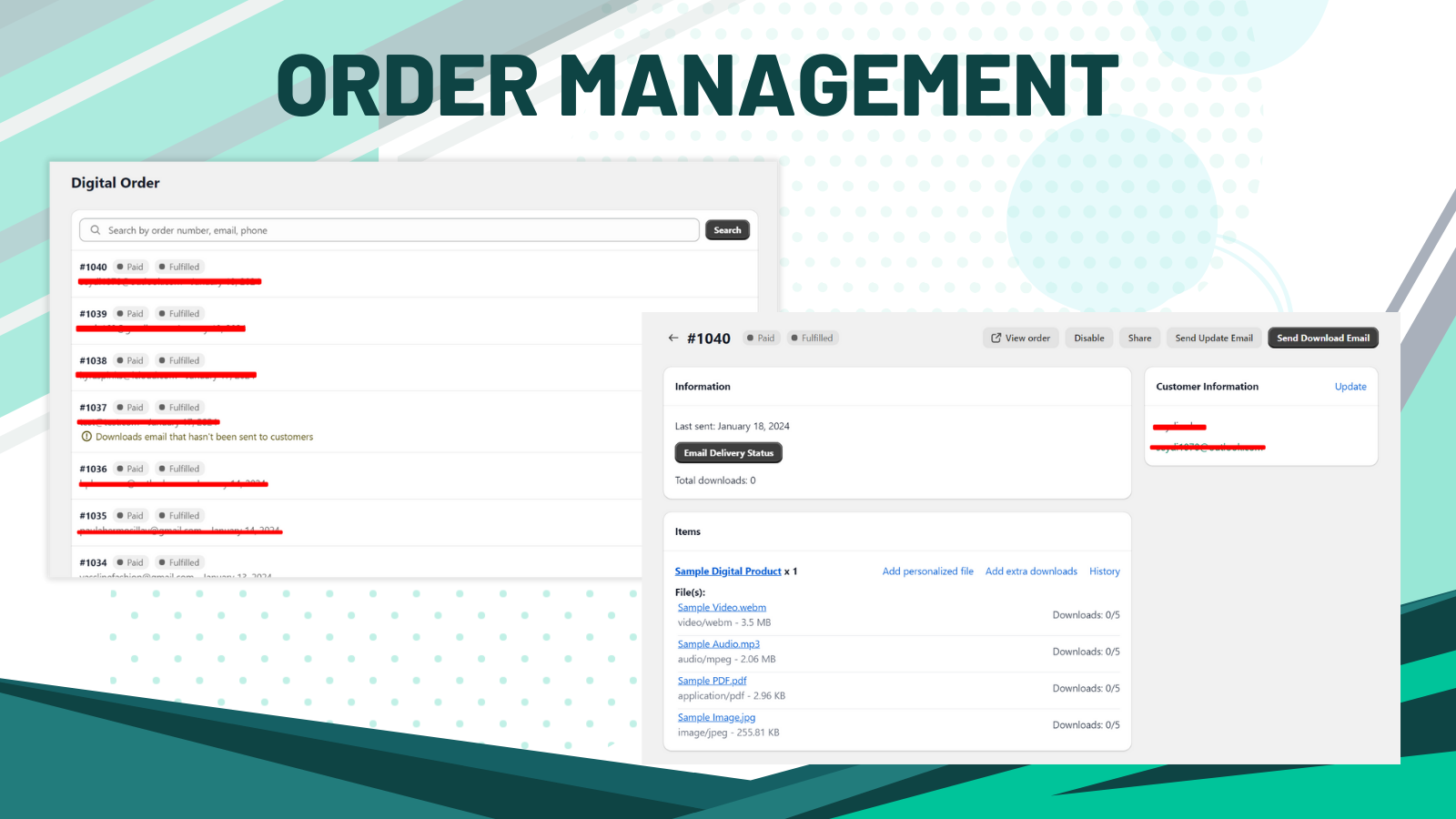 Manage orders and downloads easily.