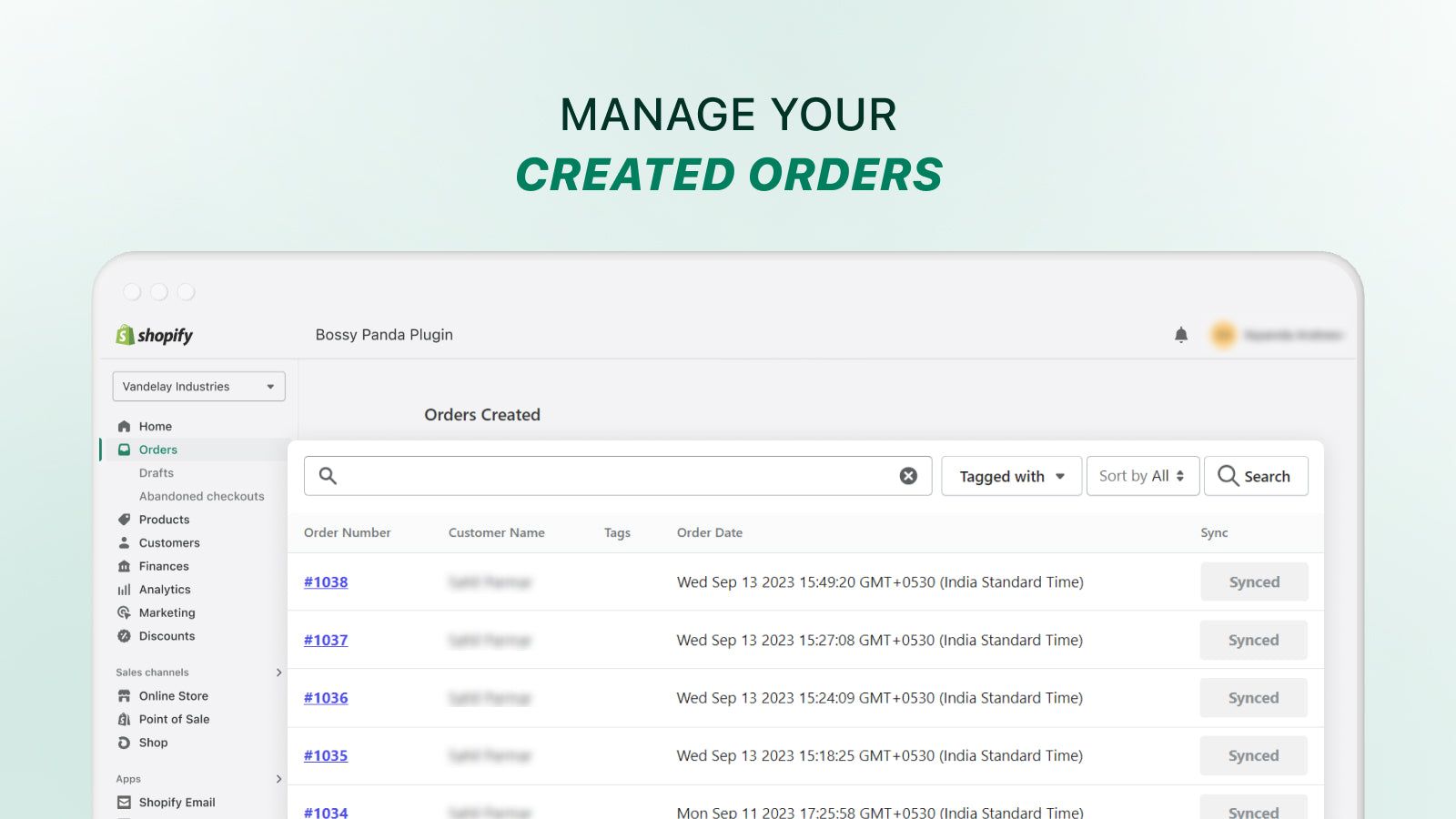 Manage Orders