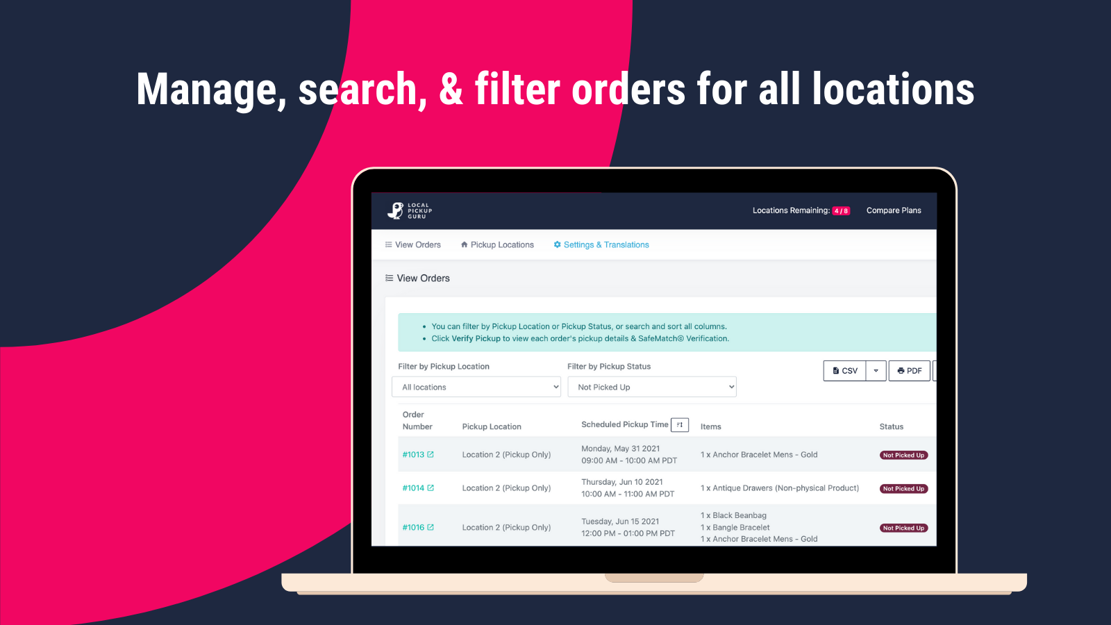 Manage orders without separate inventory at non-Shopify location