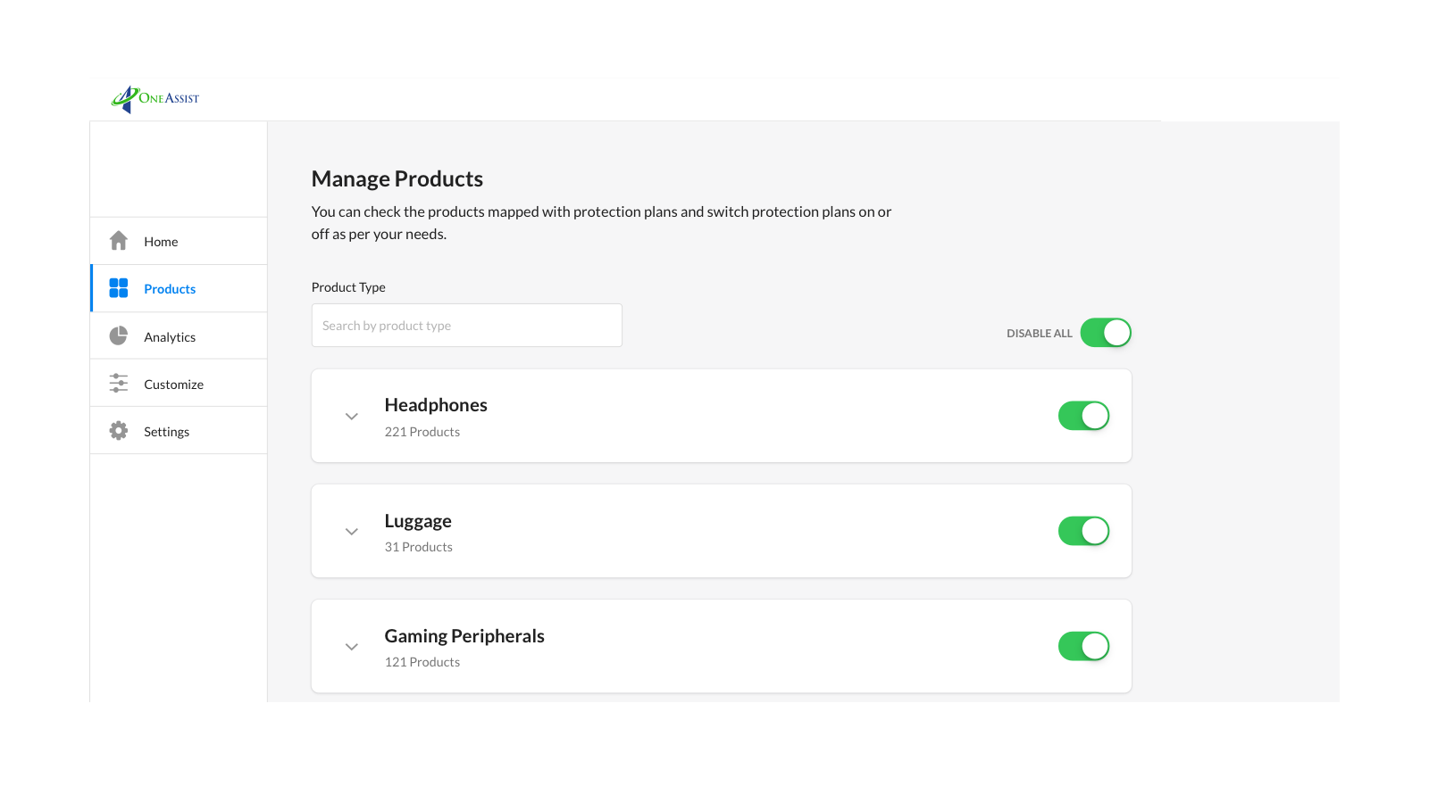 Manage products