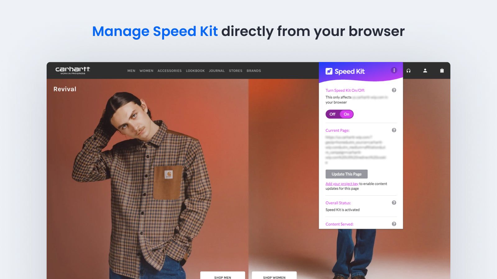 Manage Speed Kit directly from your browser
