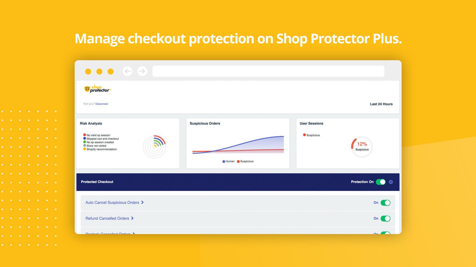 Manage your checkout protection and bot protection on SP Plus.