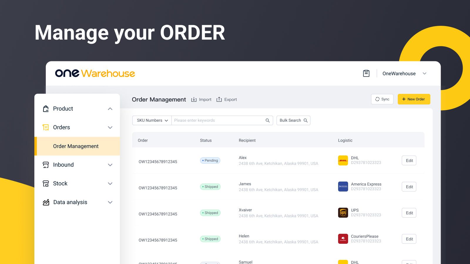 manage your order