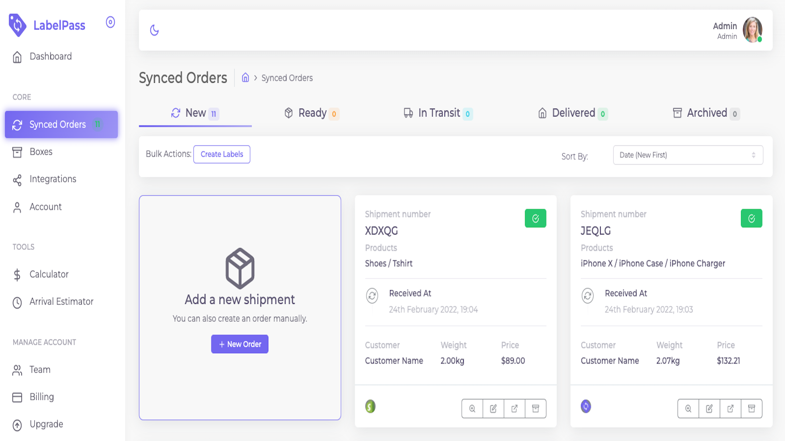 Manage your order in one dashboard