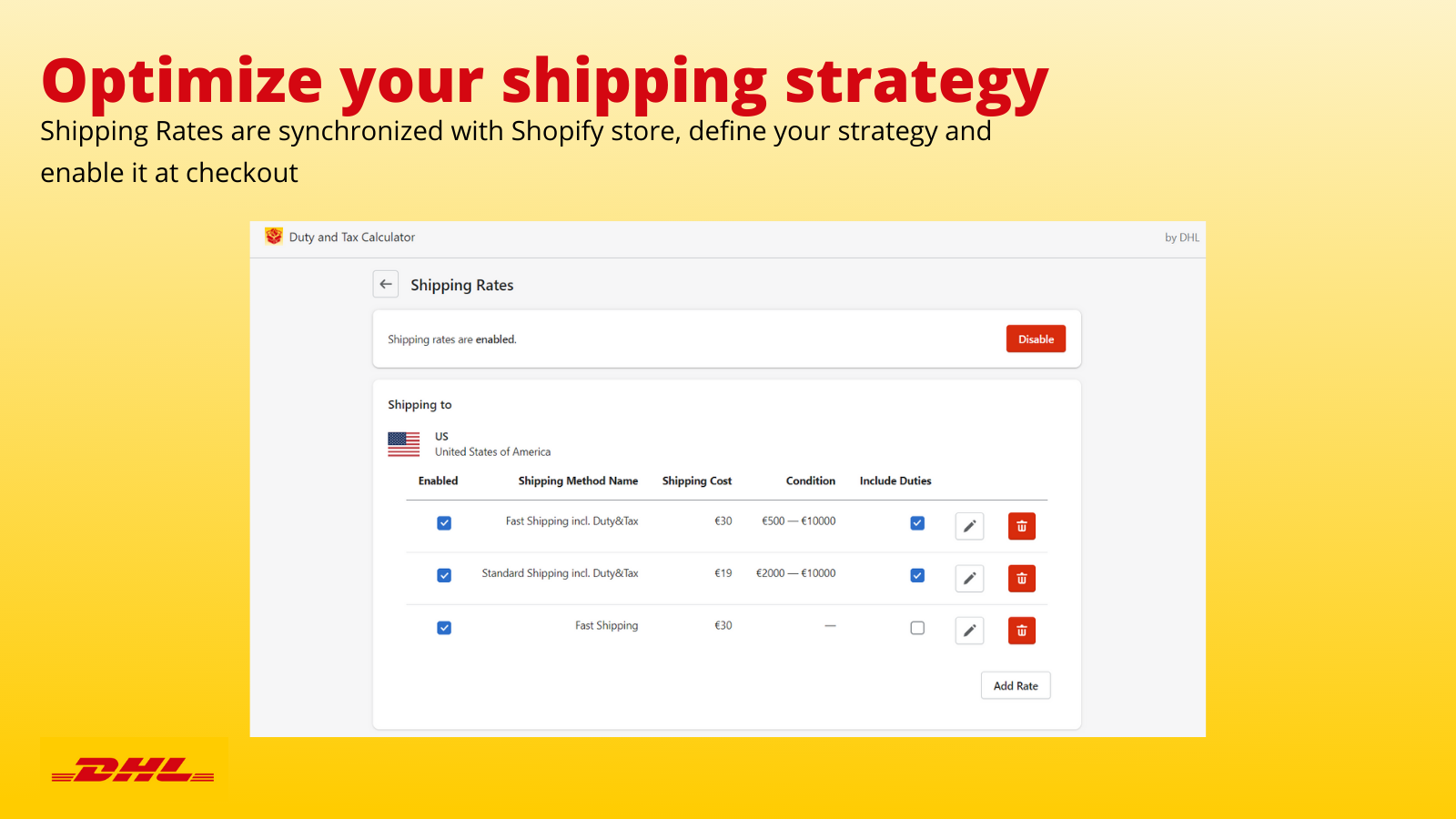 Manage your shipping profile