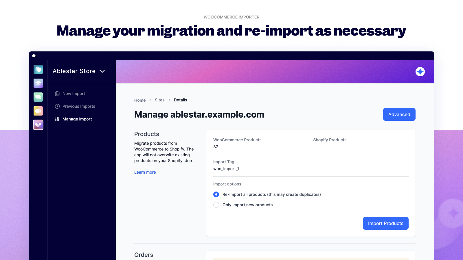 Manage your WooCommerce to Shopify Migration
