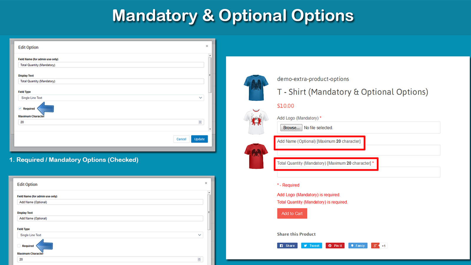 Mandatory & optional options