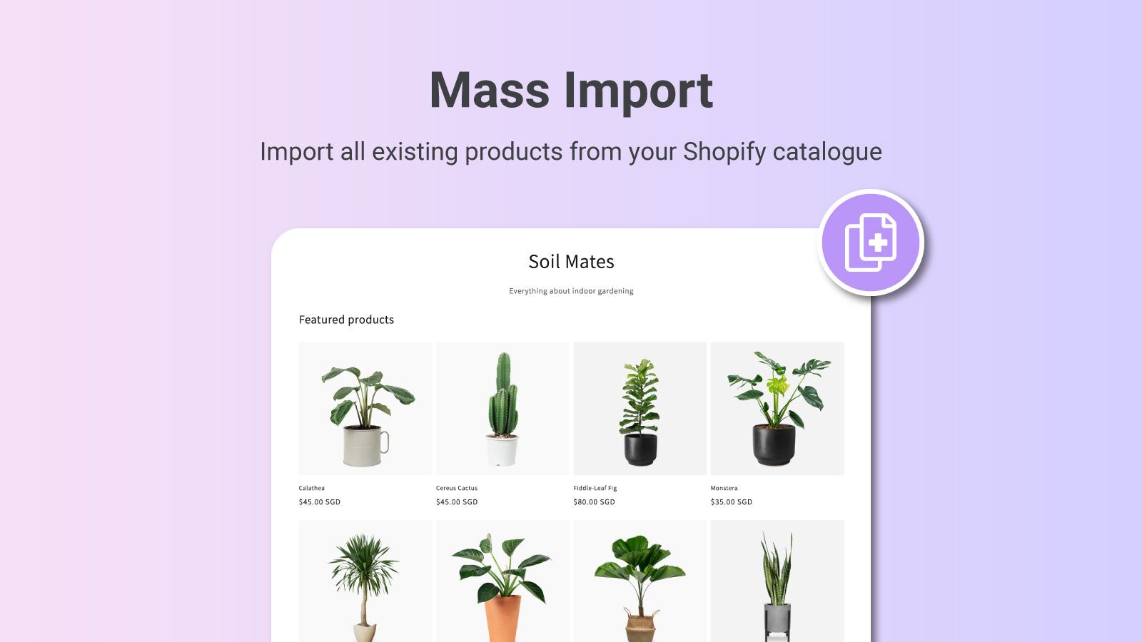 Manual import of single products