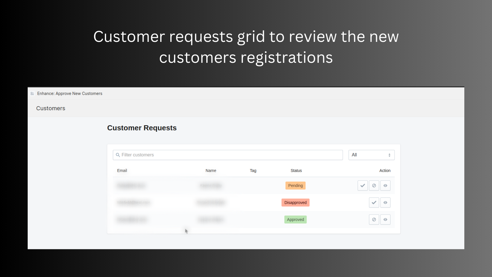 Manually validate new users registrations