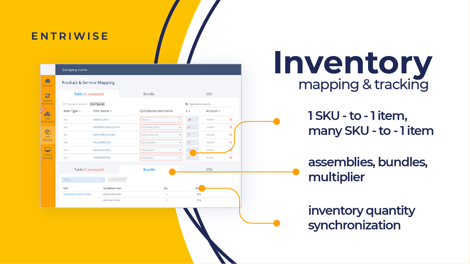 Map inventory and sync quantity