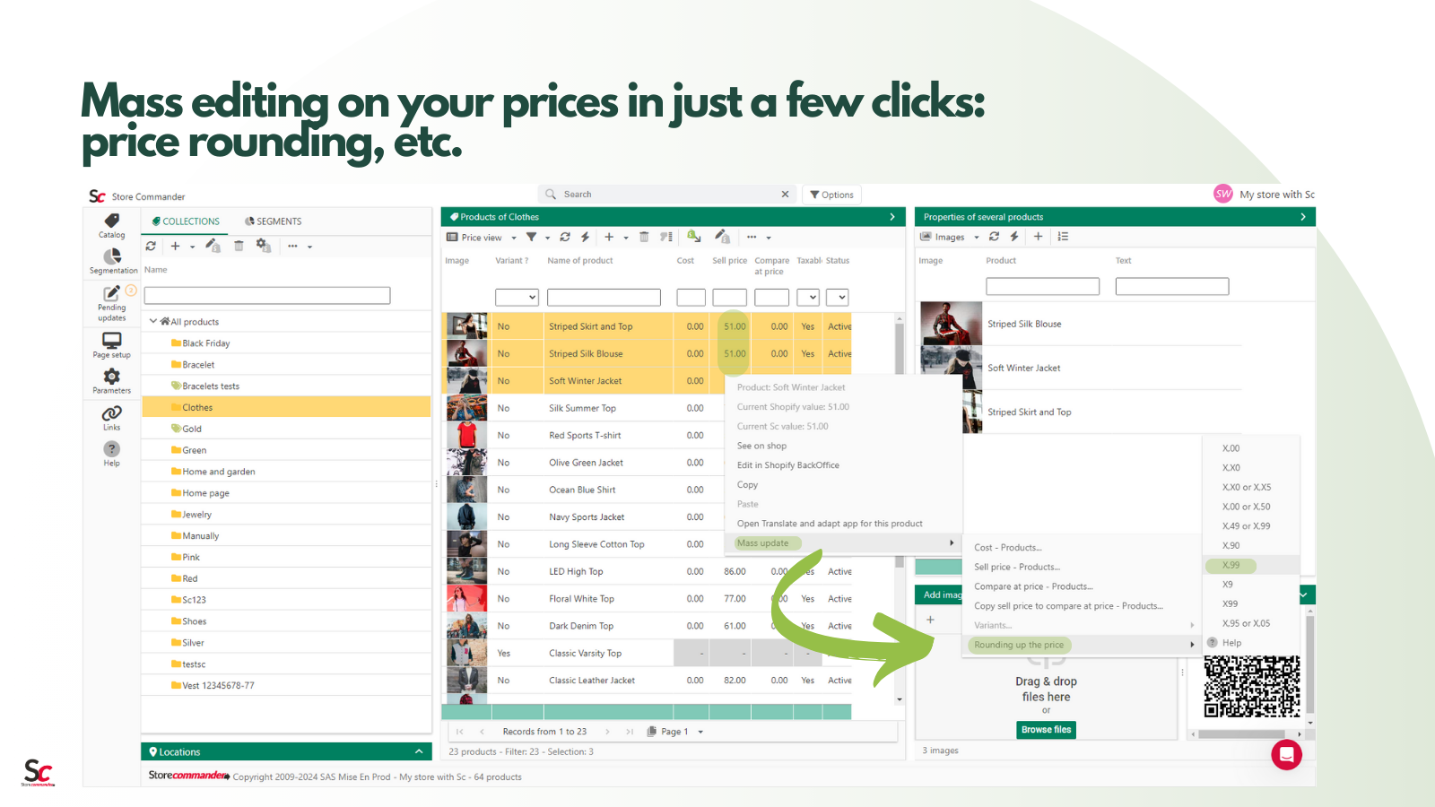 Mass editing on your prices in just a few clicks: price rounding