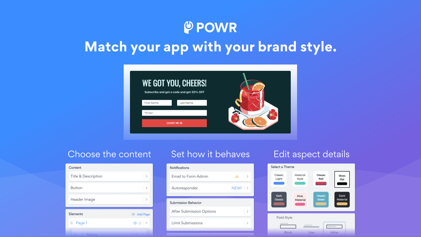 Match your app with your brand style