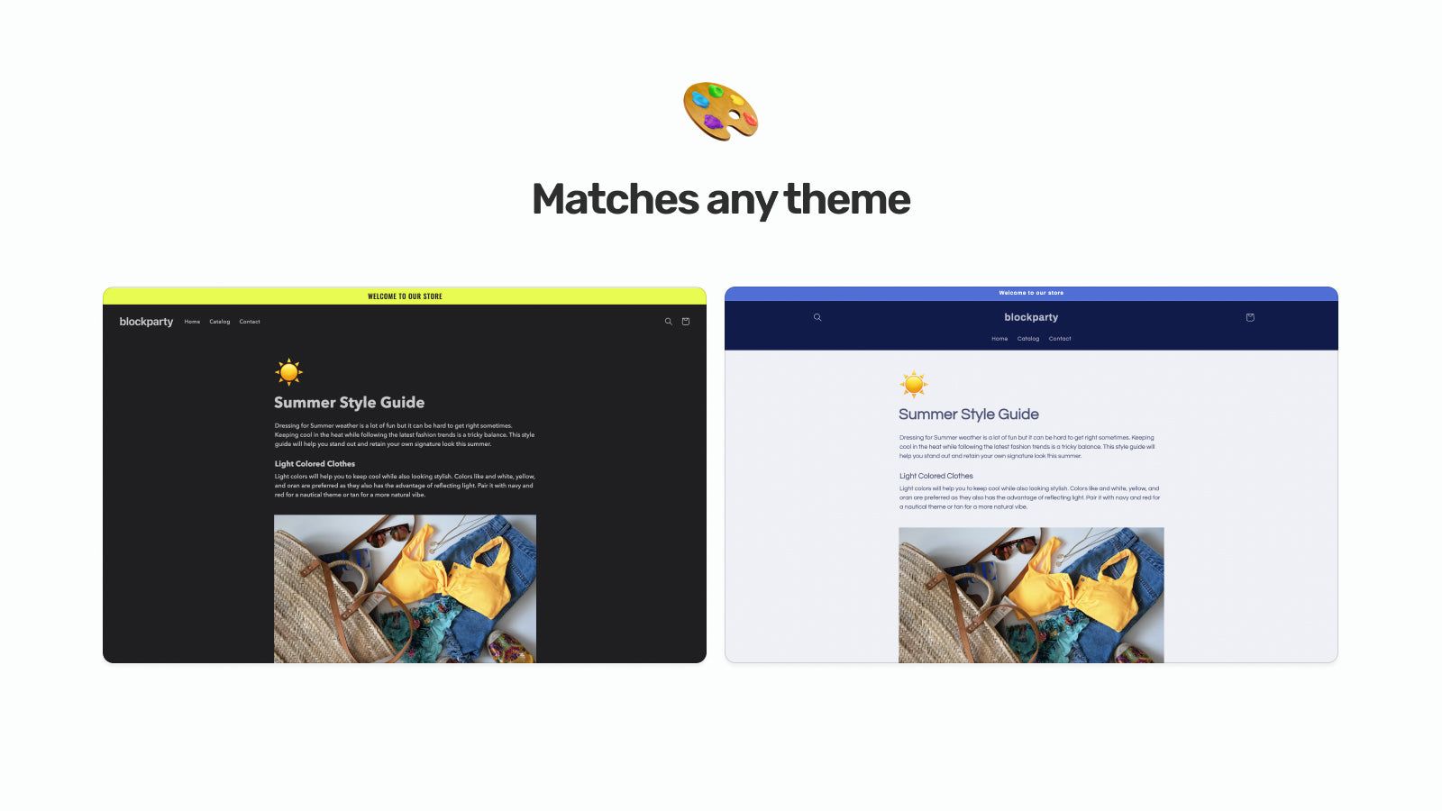 Matches any theme