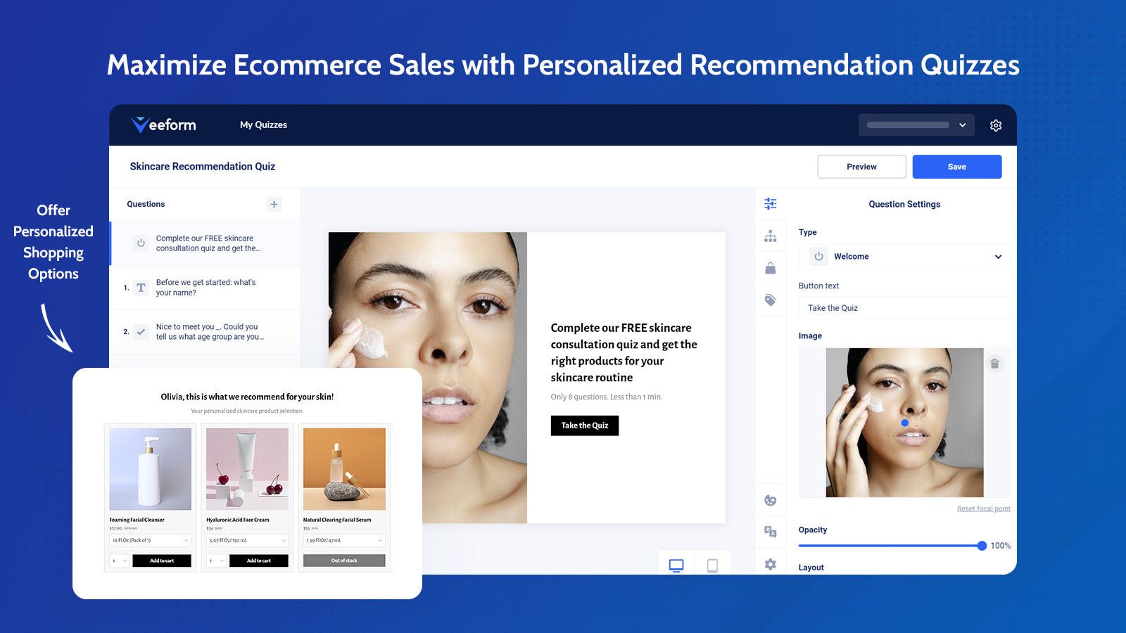 Maximize e-commerce sales with personalized recommendation quiz