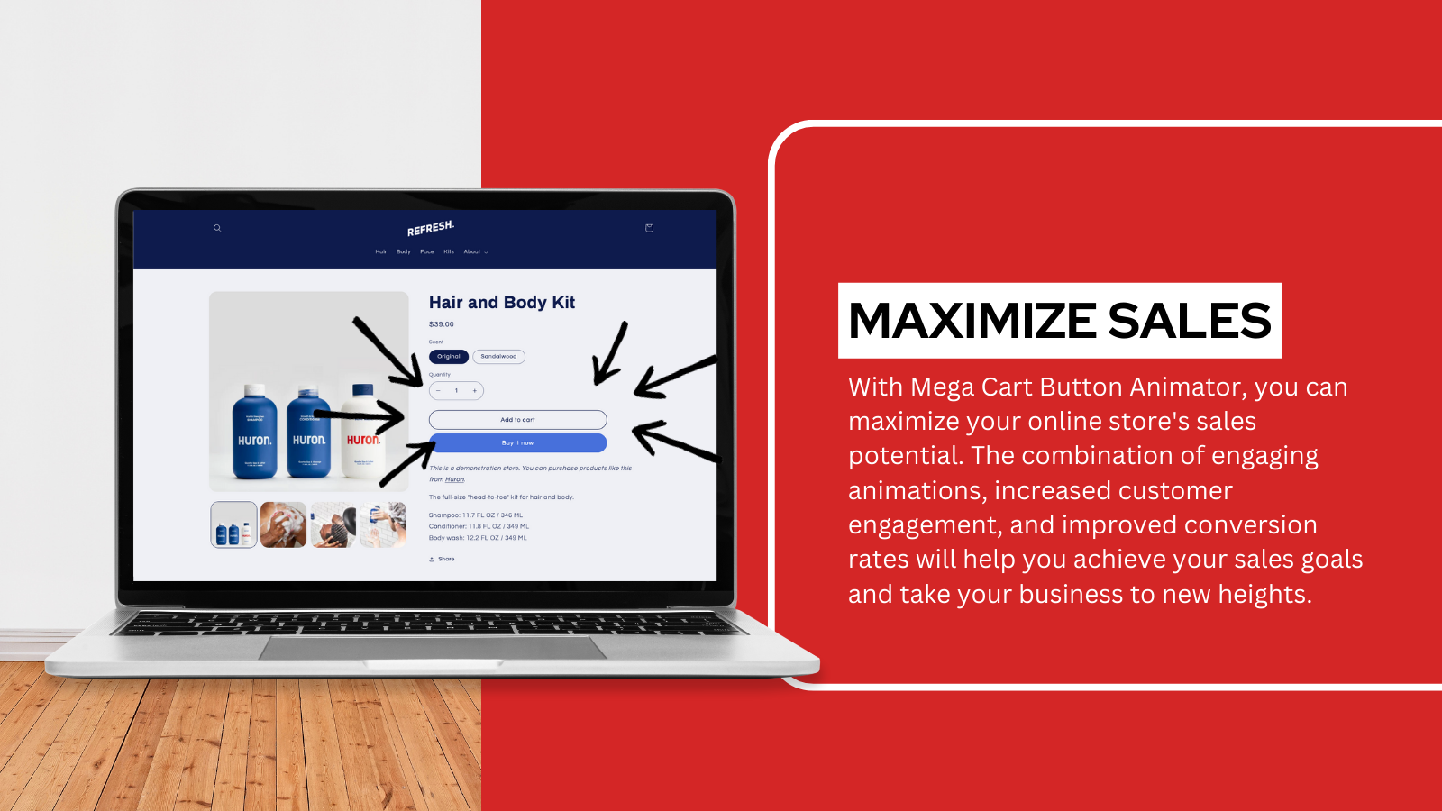 Maximize Sales - Mega Cart Button Animator by Mega Profit Apps