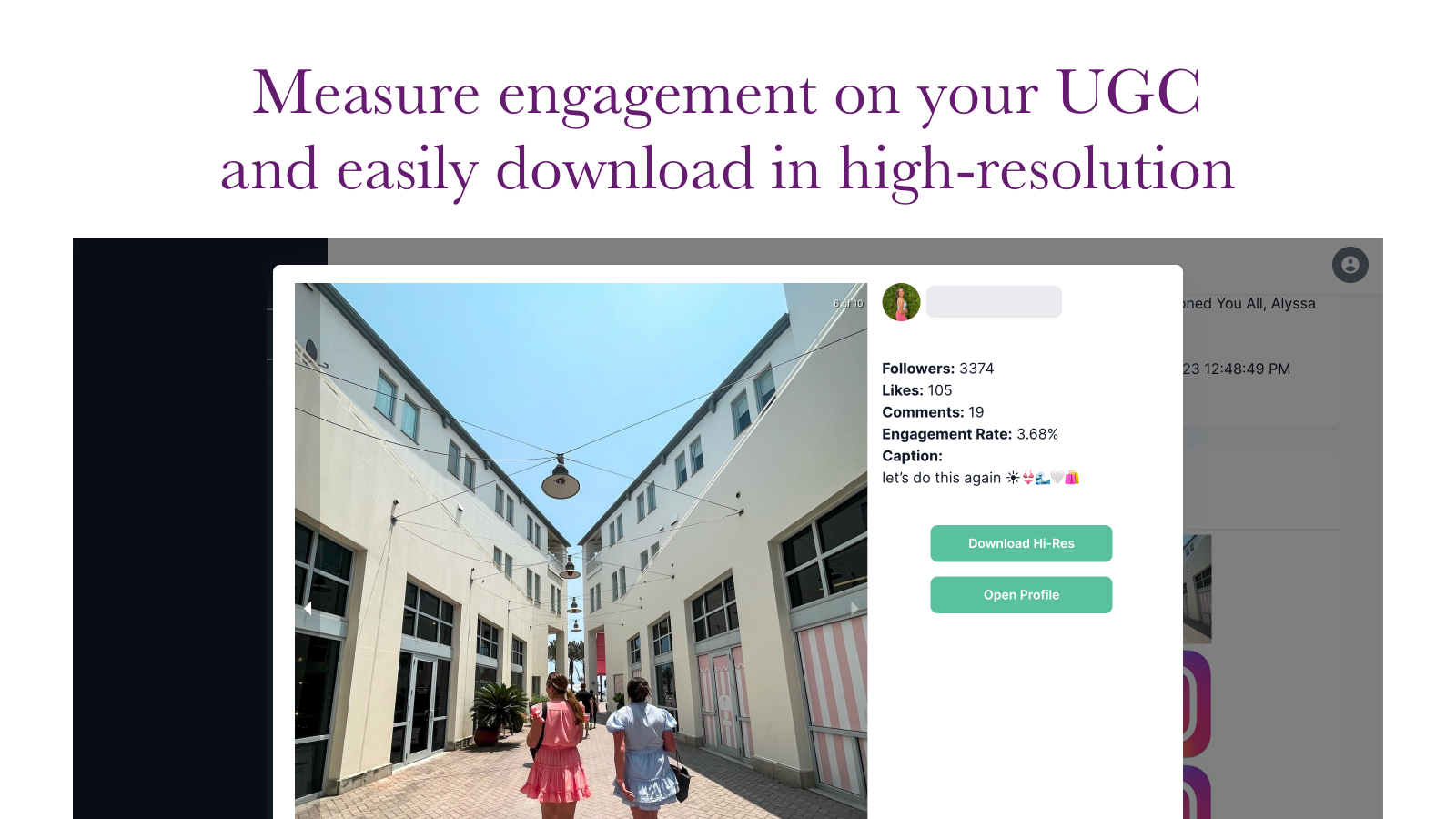 Measure UGC engagement and save content