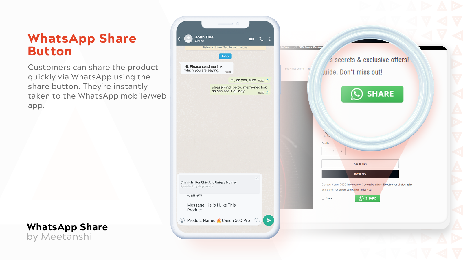 Meetanshi WhatsApp Share Product Detail Page