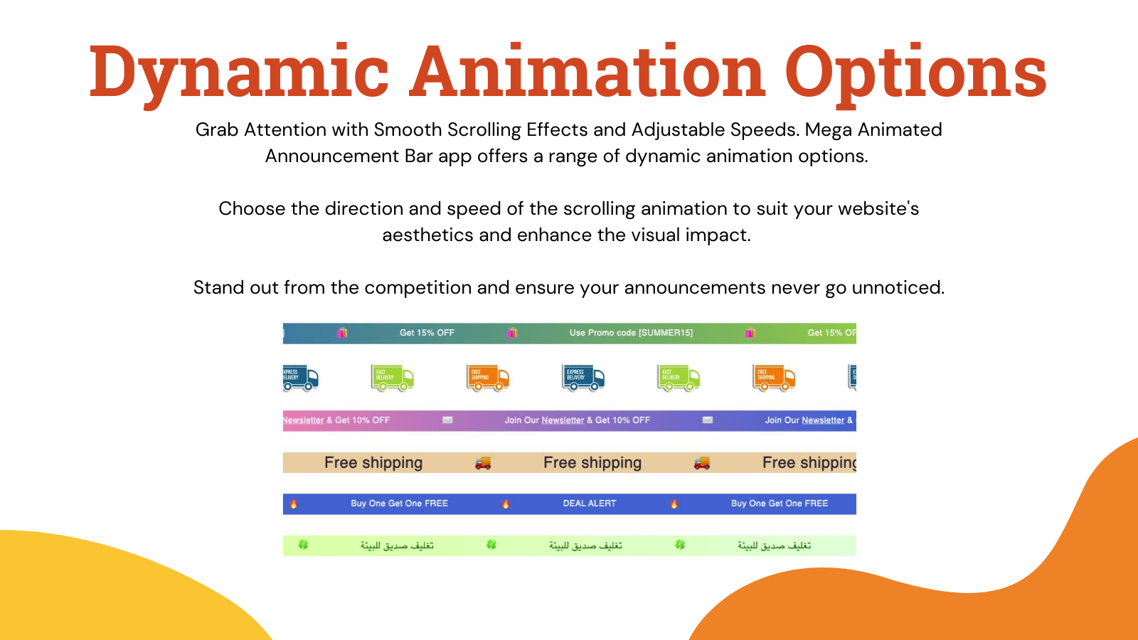 Mega Animated Announcement Bar - Dynamic Animation Options
