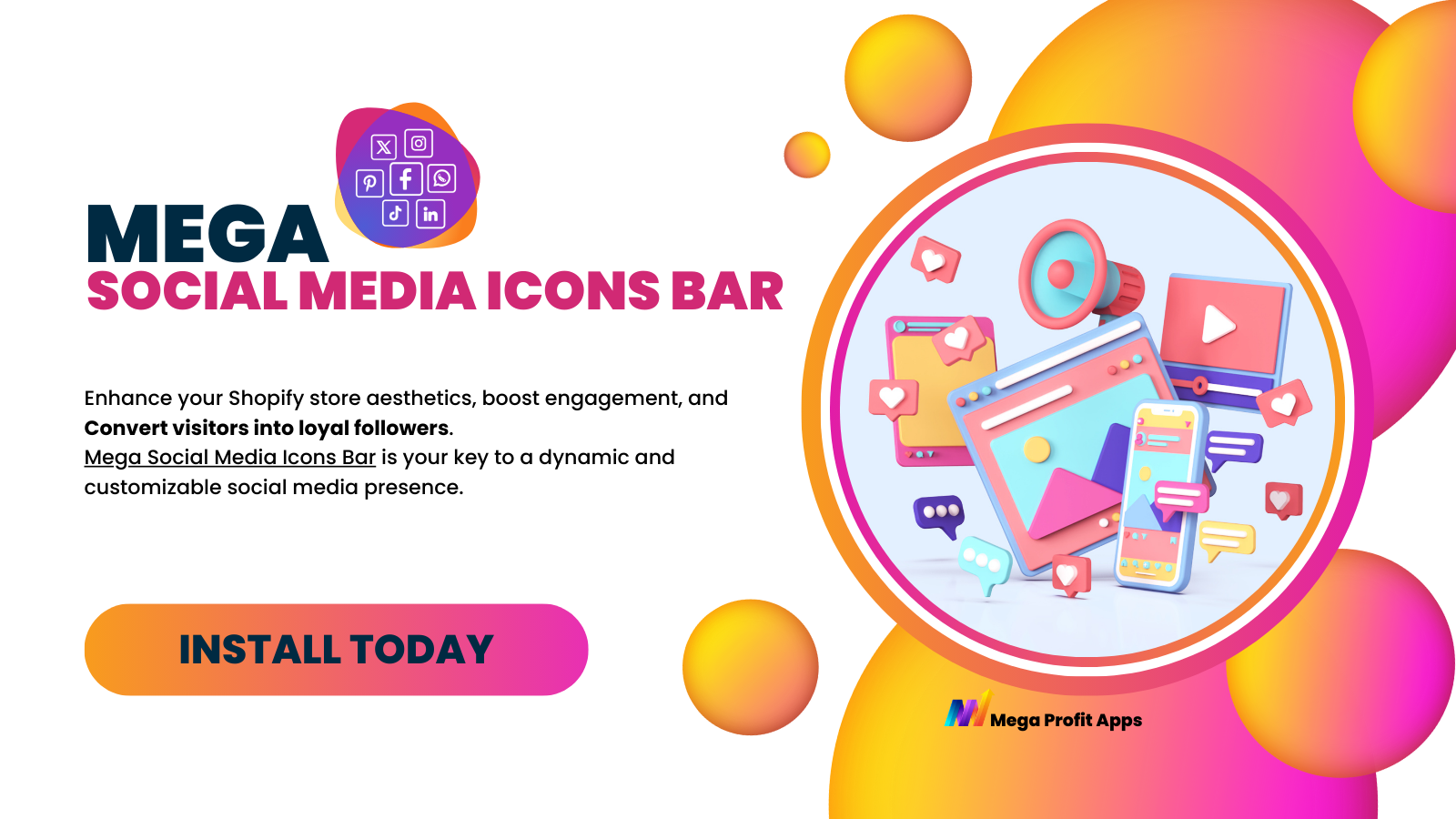 Mega Social Media Icons Bar: Seamless Social Integration