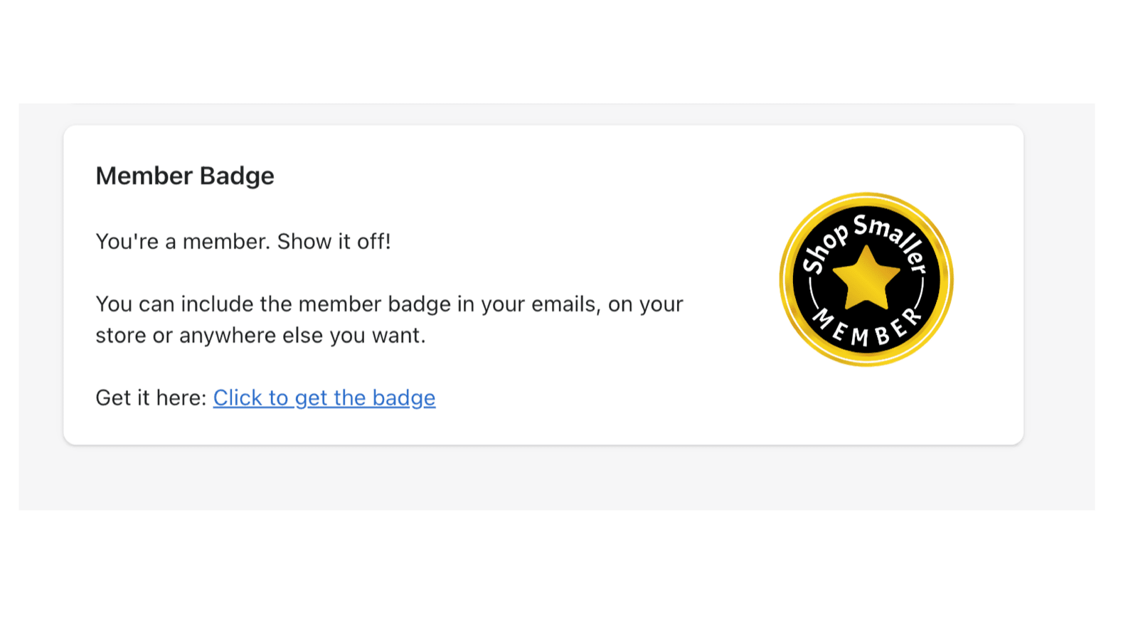 Member badge.