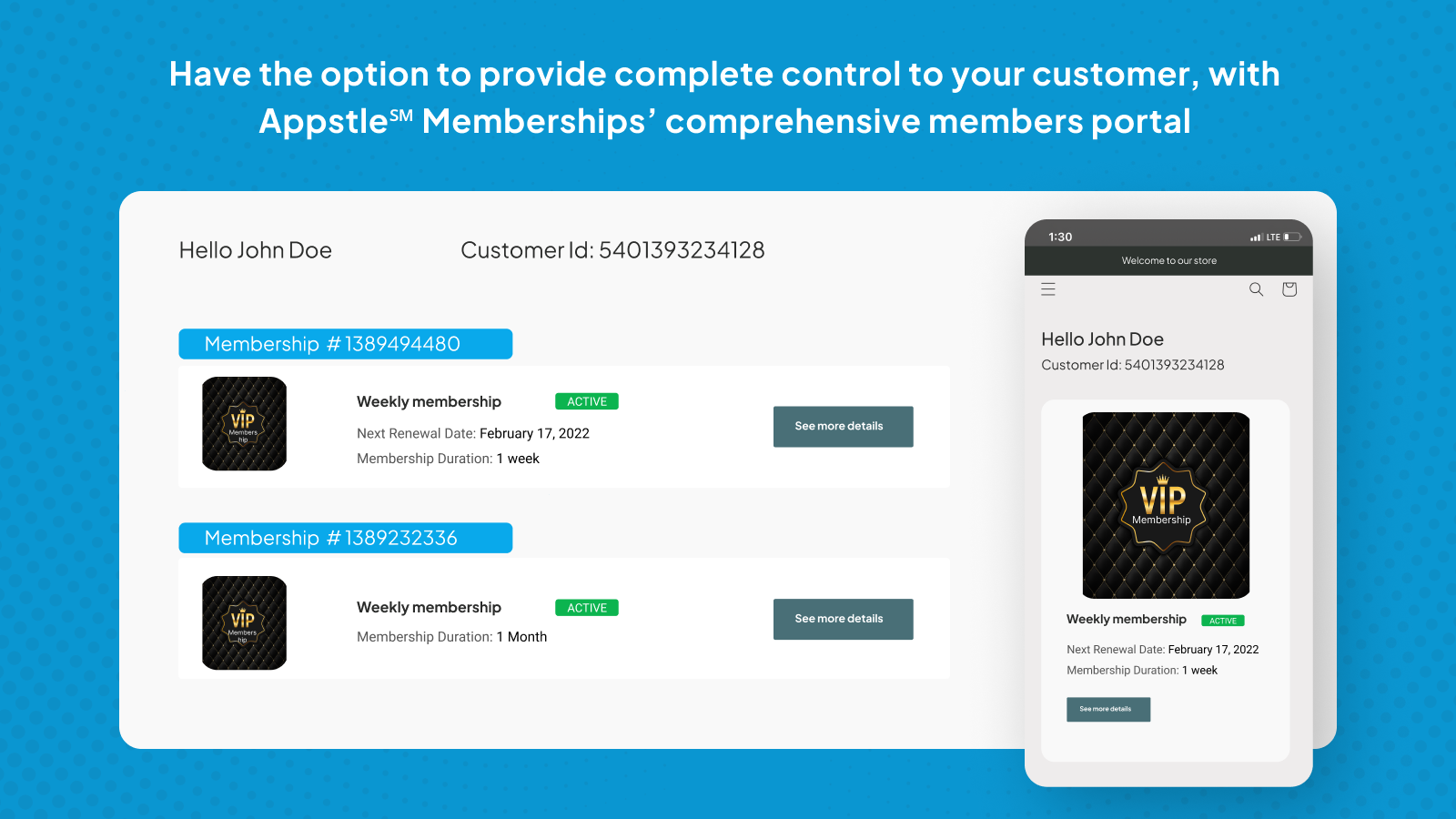 Membership Customers Portals