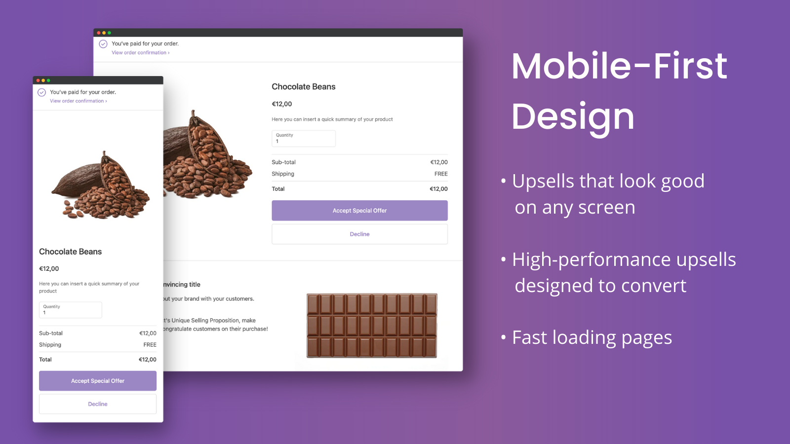 mobile-first design - offers that look good on mobile & desktop