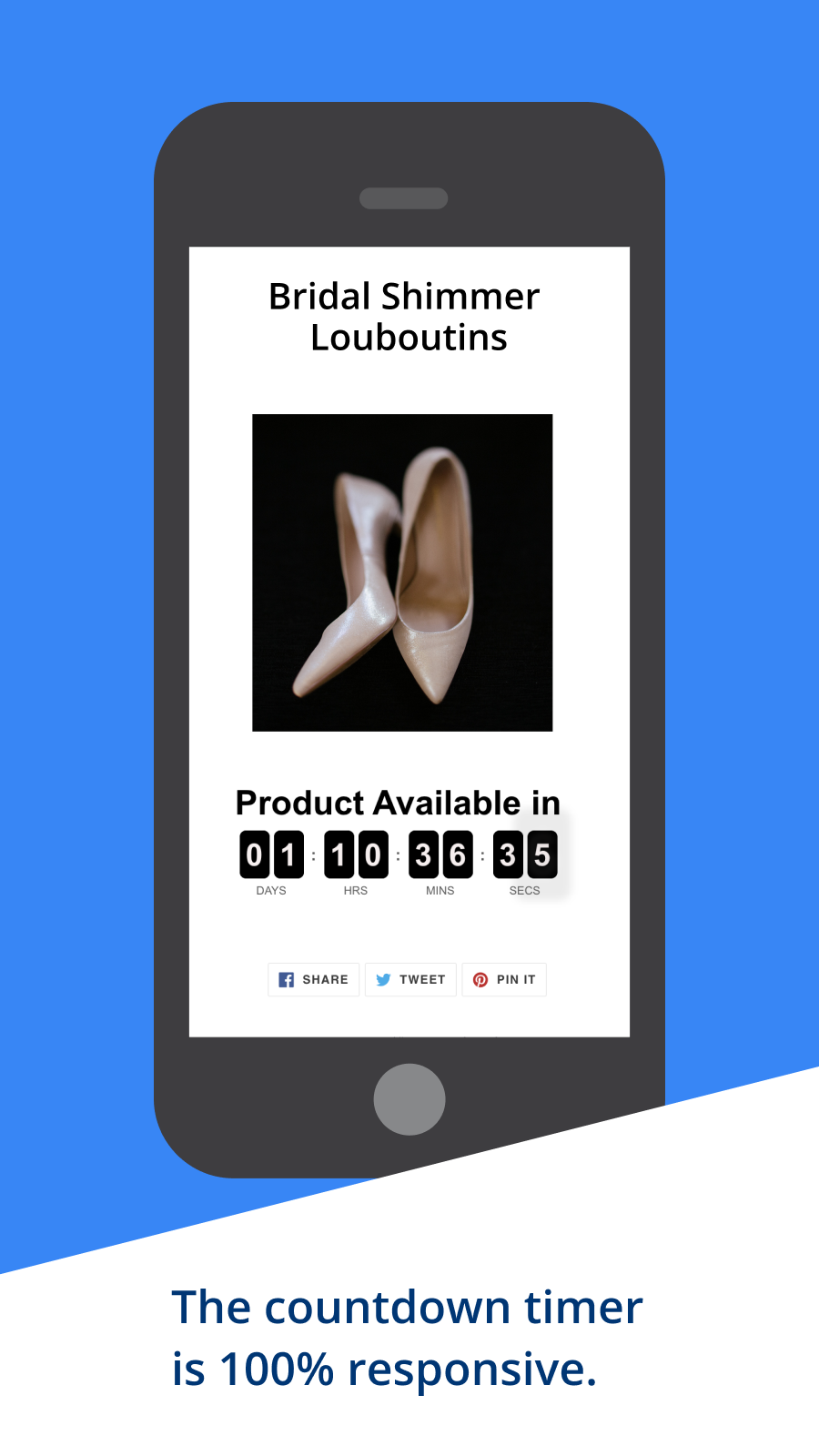 mobile responsive countdown timer on product pages