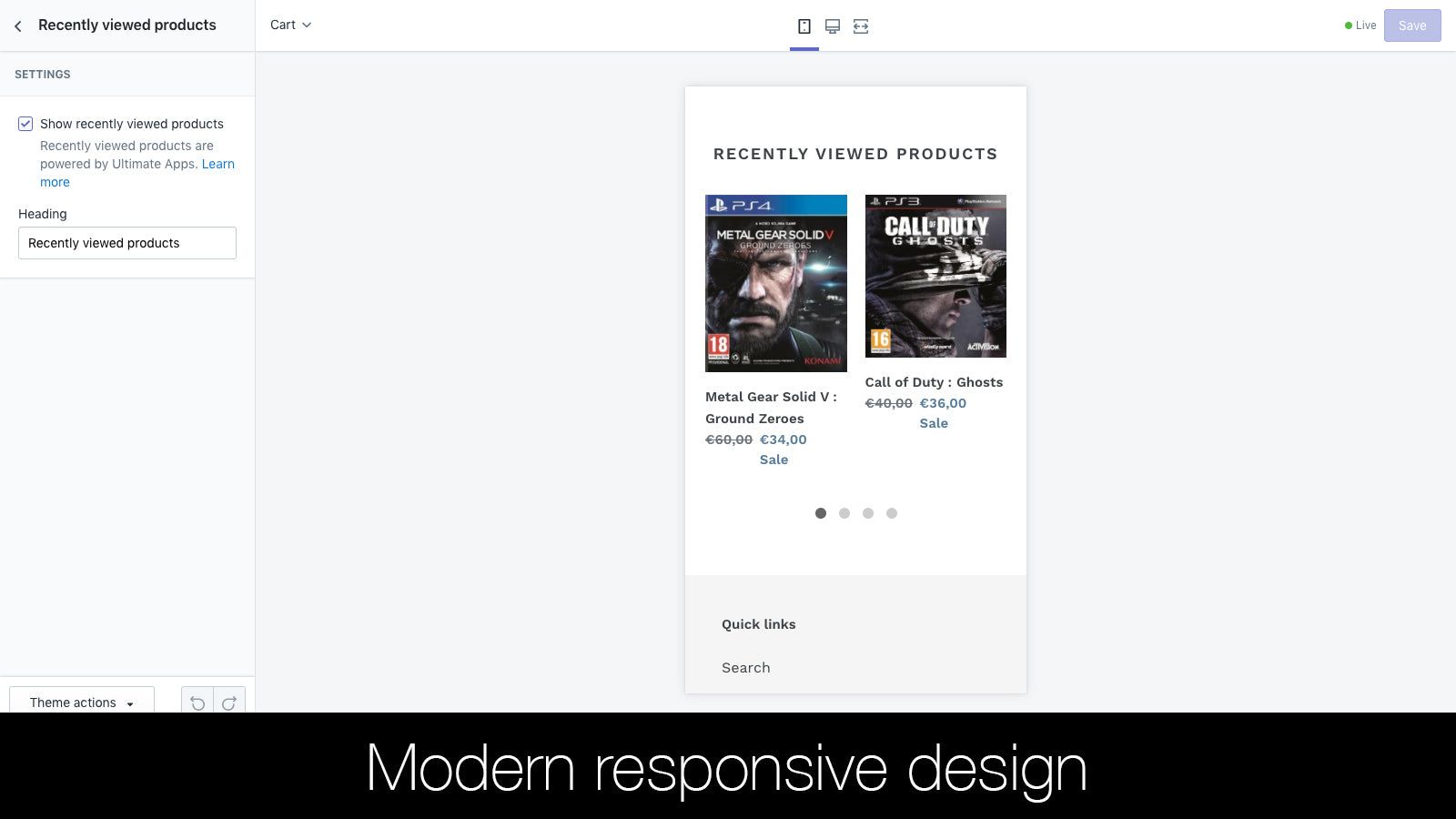 Modern responsive design