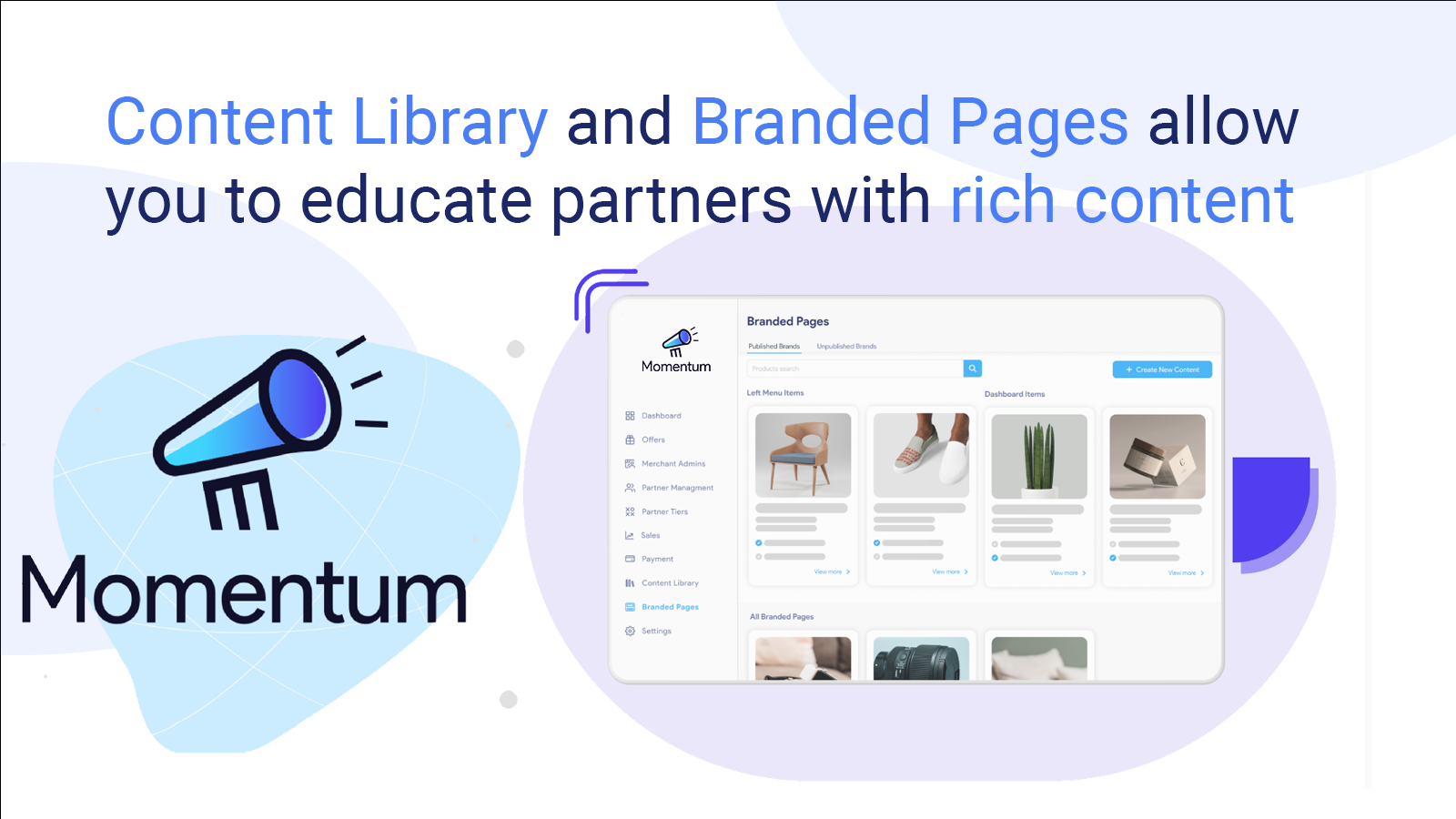 Momentum Content Library and Branded Pages