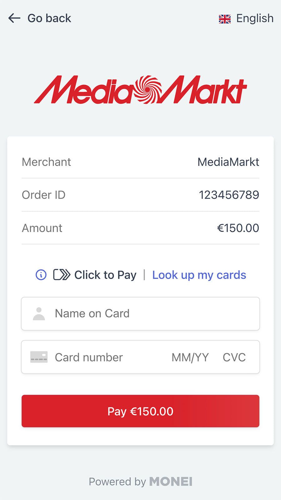 MONEI Mobile Payment Page