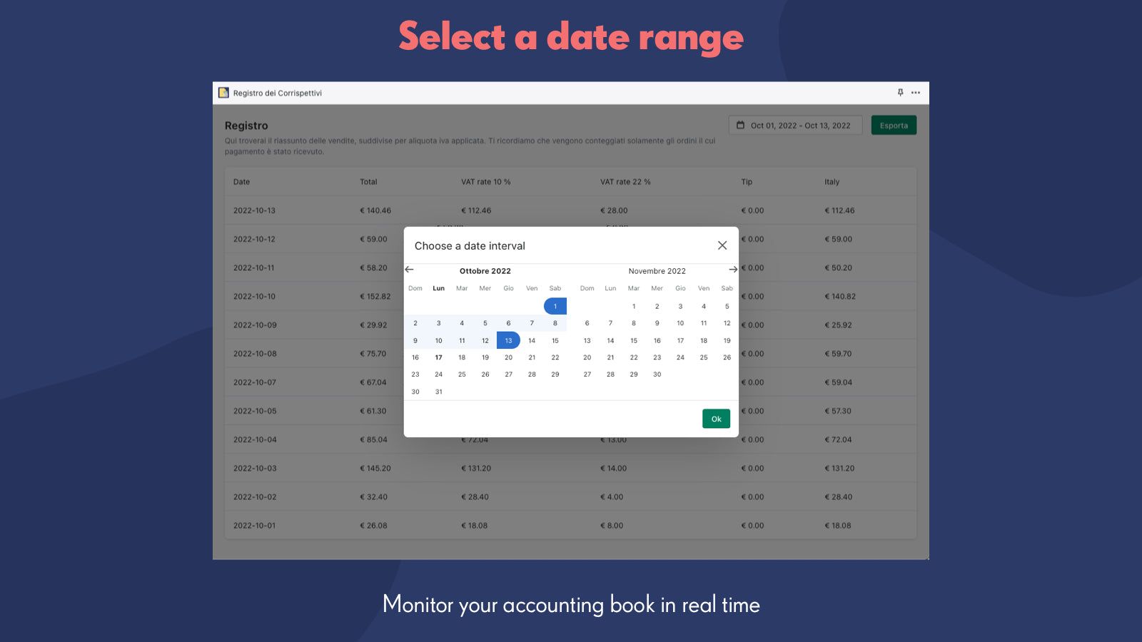 Monitor your accounting book in real time